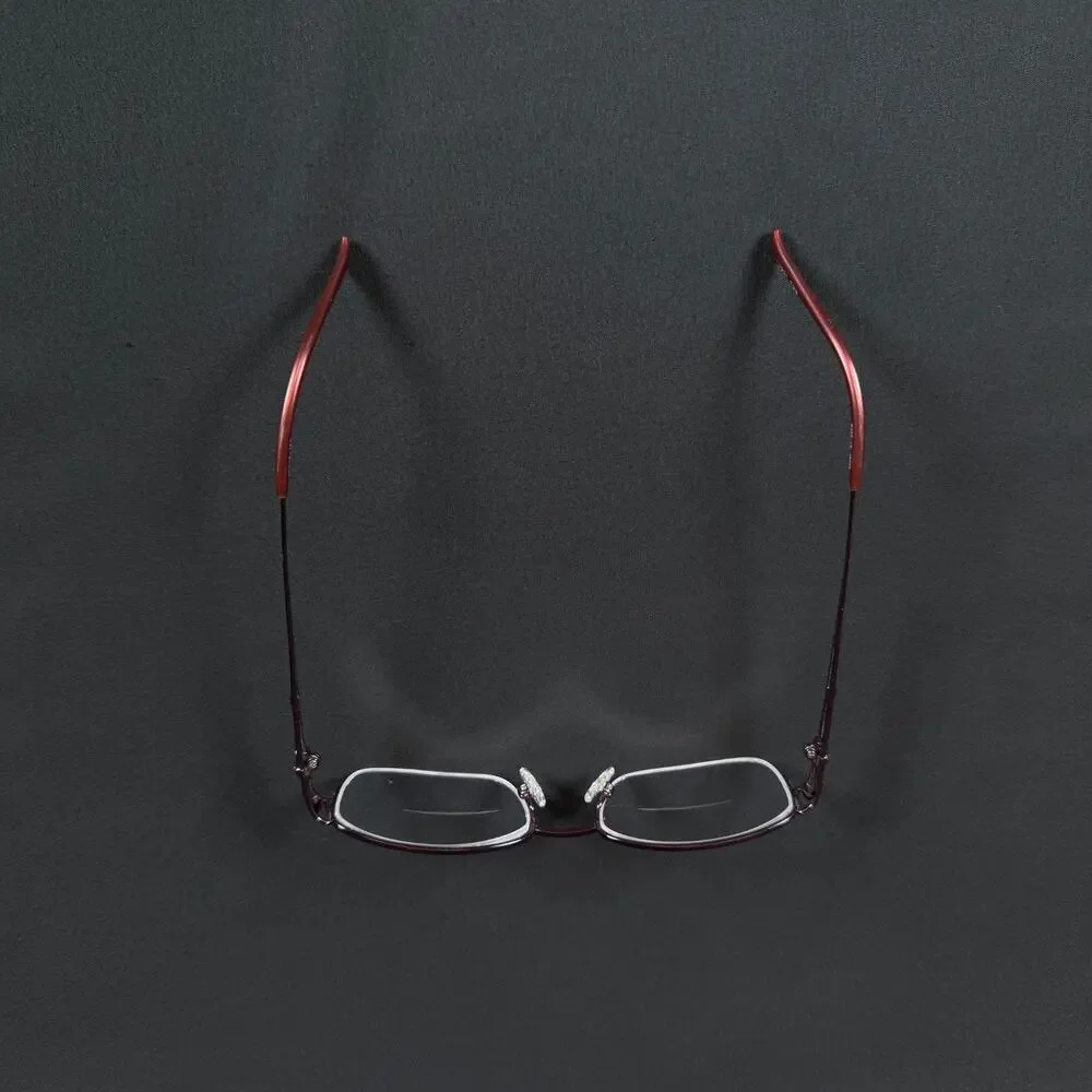 Seiko T3031 739 50-18-140 Burgundy Half Rim Eyeglasses Japan w case Only Frame